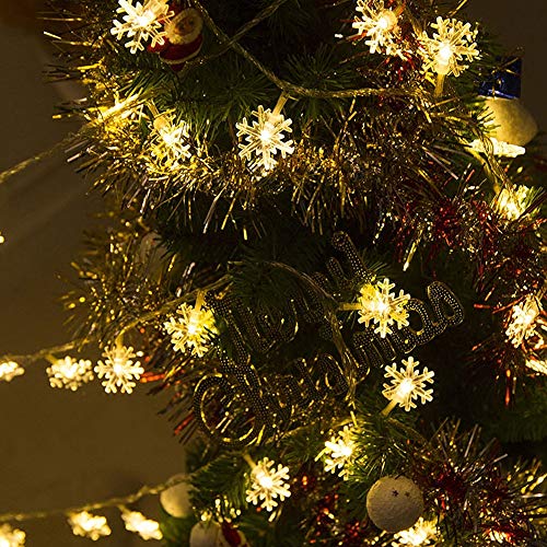 DomeStar Christmas Snowflake String Lights, 10ft 20LED String Lights Snowflake Lights Snowflakes Fairy Lights Christmas Decorations