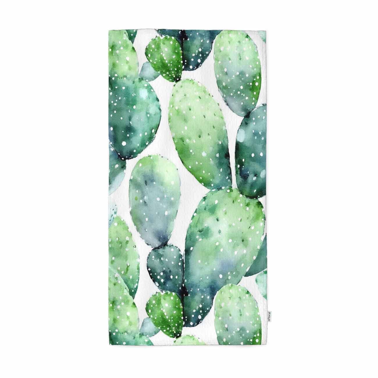 oFloral Cactus Hand Towels Cotton Washcloths,Desert Succulent Plant Tropical Cacti Comfortable Super-Absorbent Soft Towels for Bathroom Beach Kitchen Spa Gym Yoga Face Towel 15X30 Inch