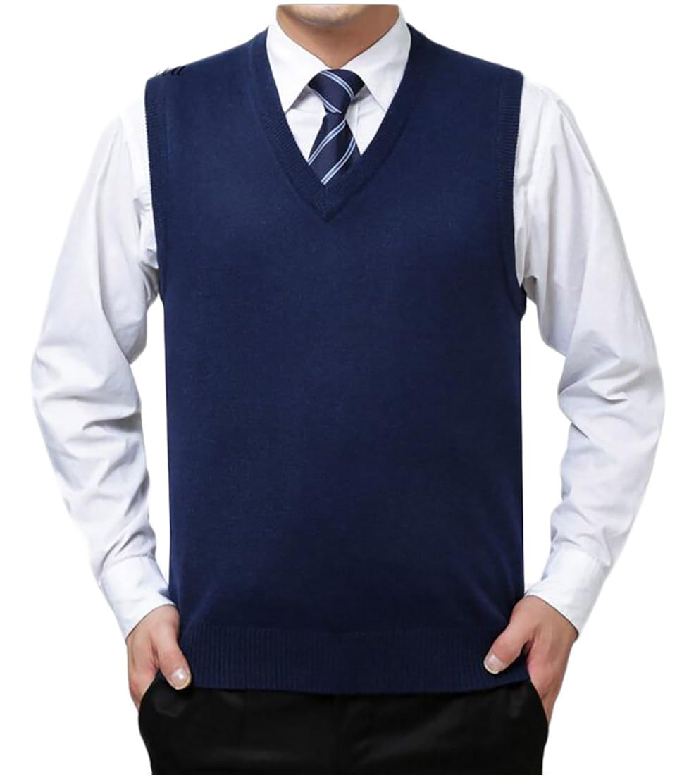 Vests Fensajomon Mens Slim Fit V-Neck 