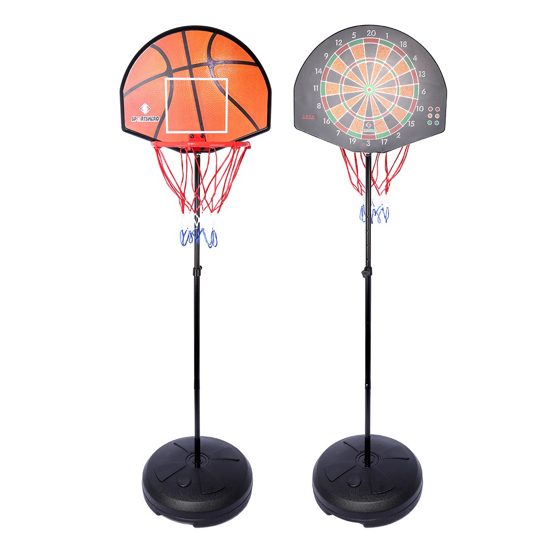 PeleusTech® Portable Basketball Backboards, 5.0ft5.6ft Two