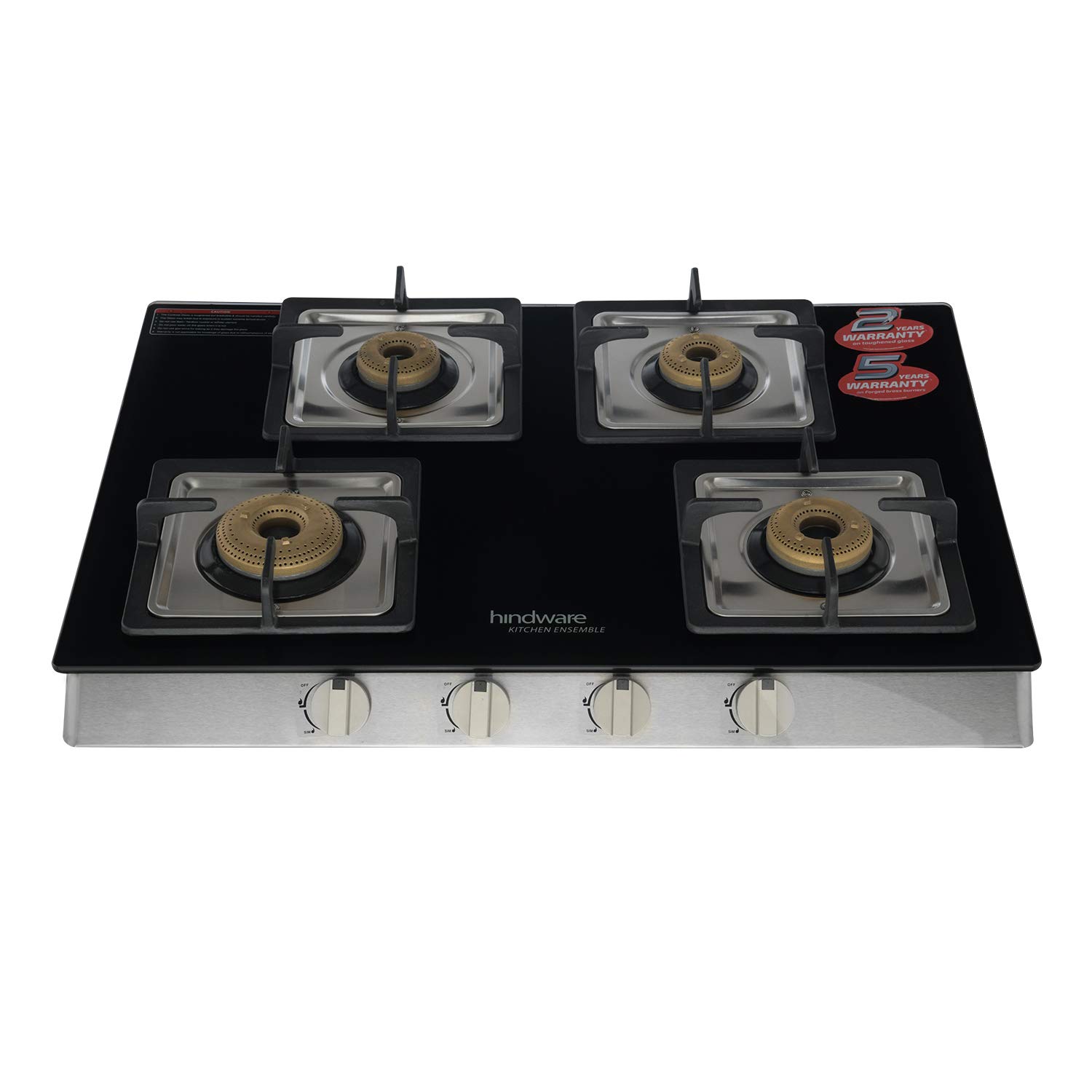 Buy Hindware Lorenzo 4B 4 Brass Burner Gas Stove (Black