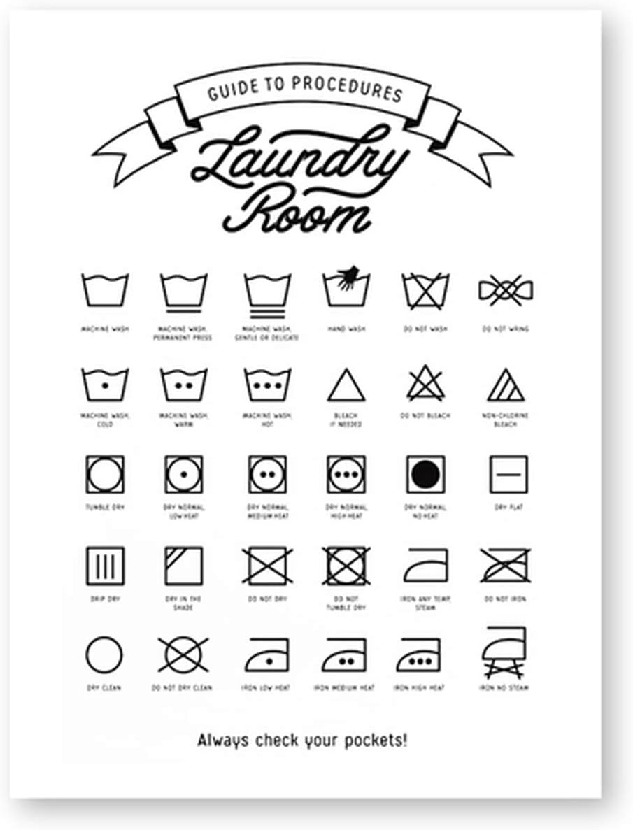 Laundry Guide Print Laundry Room Wall Decor Laundry Symbols Chart My