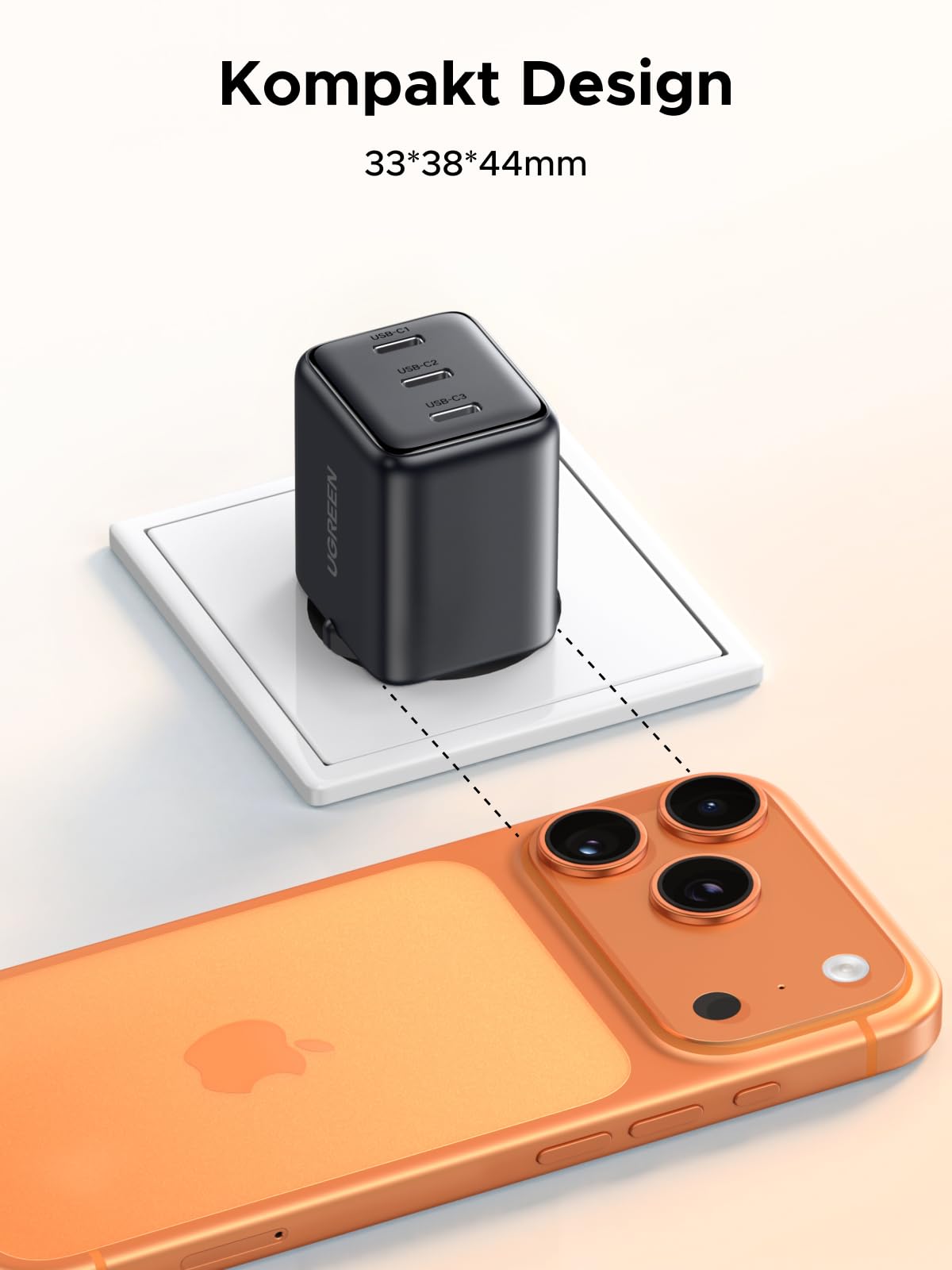 UGREEN USB C Ladegerät 30W GaN Netzteil mit 3X USB-C-Port PD Schnellladegerät Kompatibel mit iPhone 17, 17 Pro Max, Air, 16, 15, 14, 13, 12, iPad, Galaxy S25, S24, S23, Pixel 9 4