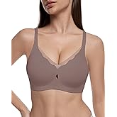 Vinfact Scalloped Womens Wireless No Underwire Bras Push Up Supportive Tshirt Seamless Comfortable Full Coverage Bralettes