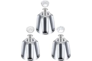 sousac 3 Set Shower Knob Replacement, Metal Bath Tub Shower Handle Include Hot/Cold/Diverter, Bathtub Faucet Handles Compatible with Price Pfister Verve for Remodeling Trim (Silver)
