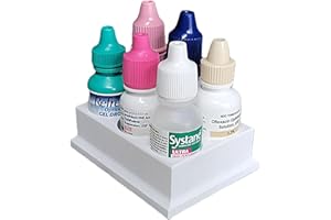Znet3D Eye Drop Bottles Organizer & Storage – 6-Slot Holder (White)