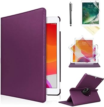 Amazon Com Ipad Air 1st Generation Case Compatible Models A1474 A1475a1476 Md785ll A Md876ll A 360 Rotating Stand With Wake Up Sleep Function Purple Computers Accessories