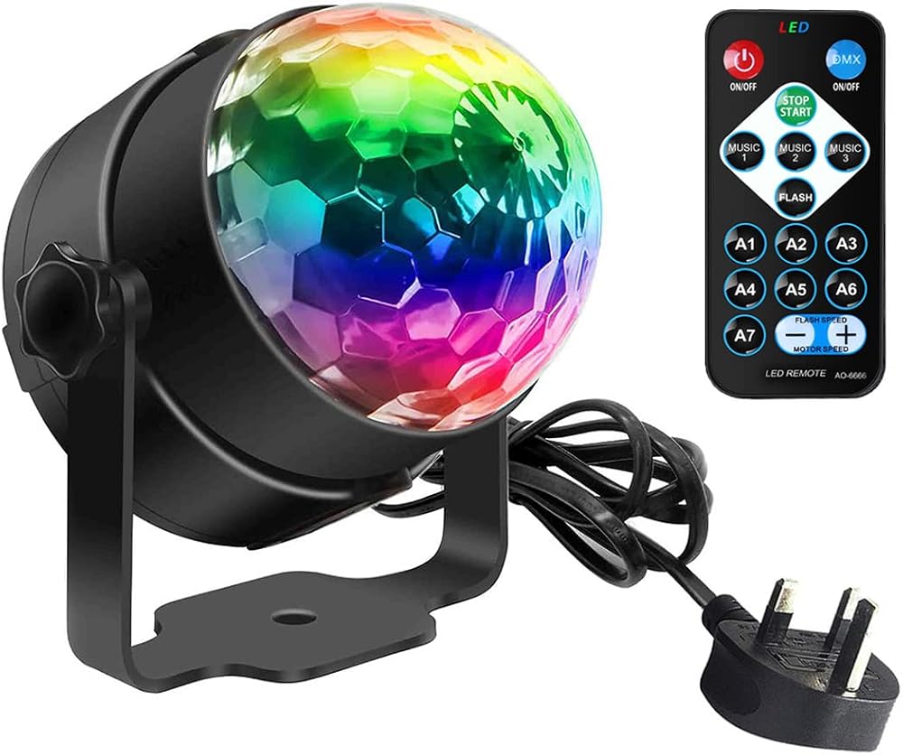 SEBRUANC Mini Disco Ball LED Party Lamp 3W RGB Remote