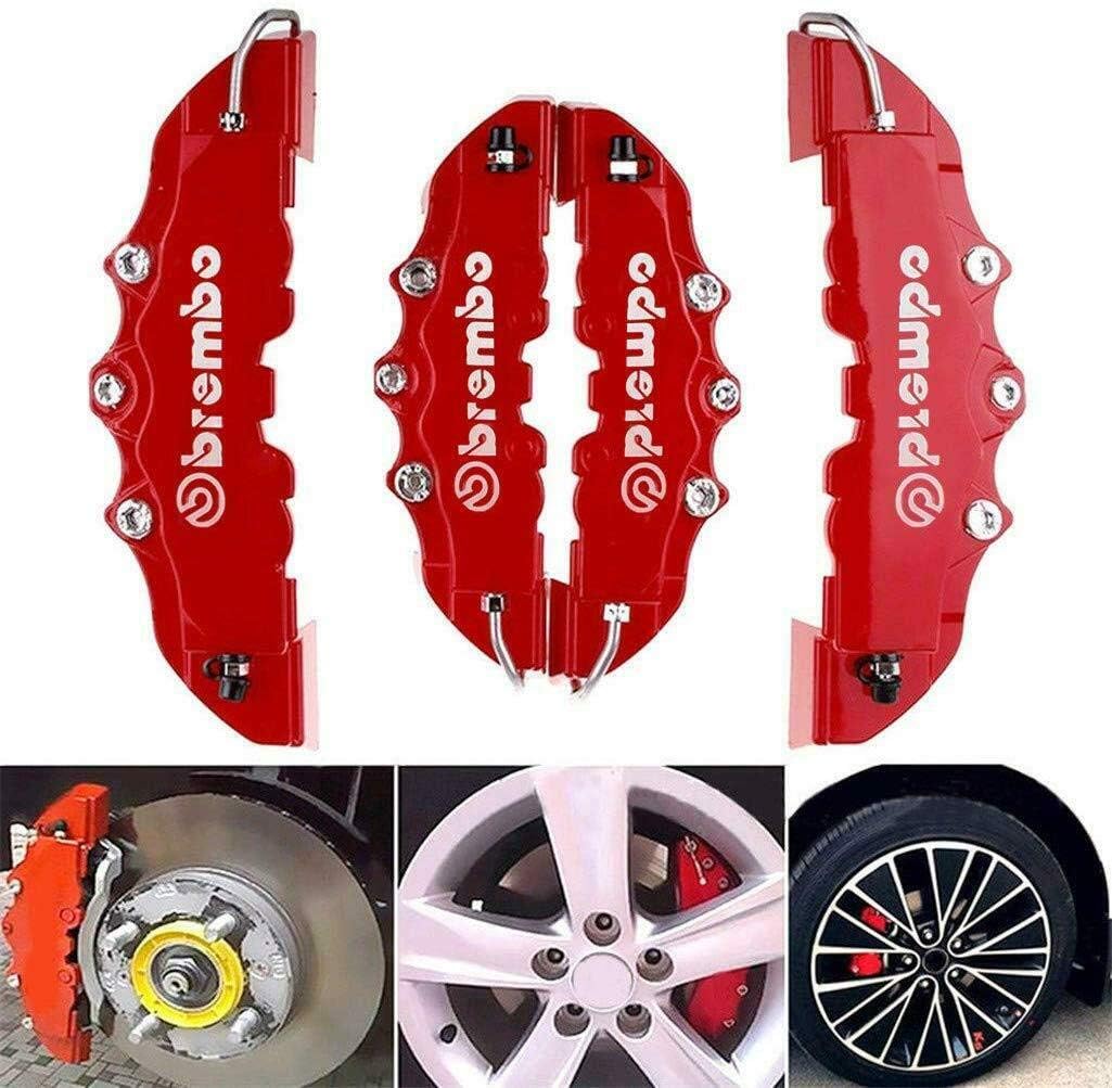 RED 4PCS 3D Universal Red Style Car Disc Brake Caliper Covers Front & Rear Set
