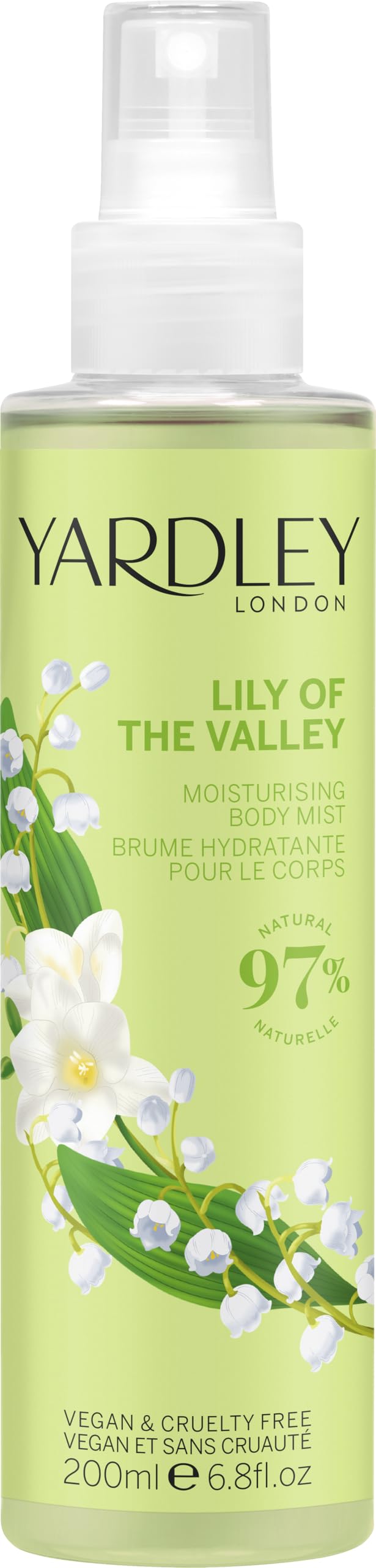 Yardley Lily of the Valley Body Mist, Lily Body Fragrance for Women with Notes of Pear and Freesia, Moisturising Body Mist with Vitamin E 200ml