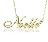 Noelle Heart Name Necklace 18k Gold Plated