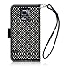 Samsung Galaxy S5 Case, Terrapin [Black] [Etched Floral Pattern] Textured PU Leather Wallet Case with Card Slots ID Window Cash Compartment and Detachable Wrist Strap Case for Samsung Galaxy S5 - Black