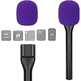YOUSHARES Handheld Adaptor with Foam Cover, Compatible with Rode and DJI Wireless Microphones for Interviews (Purple Foam)