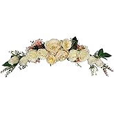 Arch Flowers, OrgMemory Artificial Floral Swags, 20" Length in Bent, Decorative Swag, Artificial Flower Swag for Door Party Wall Home Decor (Champagne)