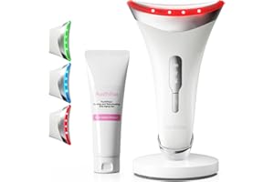 AESTHIFAE Red Light Therapy for Face and Neck, Renewal Face Lift Device with Vibration Tech, 3 in 1 Face Massager Tool with Thermals, True Beauty Glow Facial Sculptor for Wrinkles, Double Chin (White)