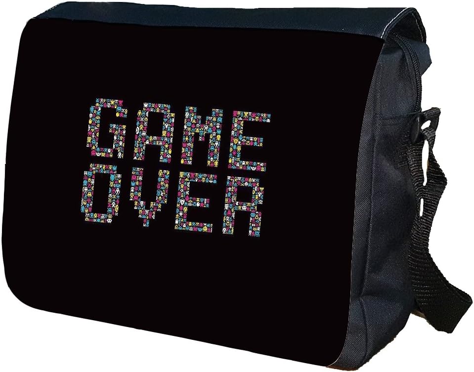 Gamer Game Over Games School College Shoulder Messenger Personalised Bag