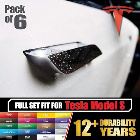 All Weather Gloss Black Tesla Model S Door Handle Overlay Vinyl Decals Cover Set Protector Wraps Sticker Fit 2012 13 14 15 16 17 18