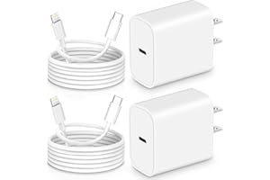 OMBROA iPhone-Charger-Fast-Charging-Cord [MFi Certified] Usb C to Lightning Cable iPhone Charger Cord,20W PD USB C Wall Charger and 2-Pack(6ft+10ft) Fast Charging Cable Compatible with Apple iPhone/iPad/iPod