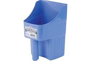 Little Giant® Plastic Enclosed Feed Scoop | Heavy Duty Durable Stackable Feed Scoop with Measure Marks | 3 Quart | Ranchers, Homesteaders and Livestock Farmers | Berry Blue