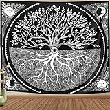 HexyHair Tapestry Wall Hanging for Bedroom Black