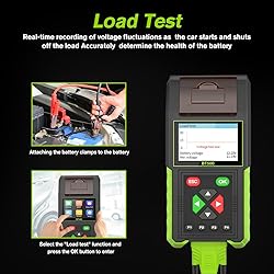 Automotive Battery Tester with Printer, 12V 24V Car