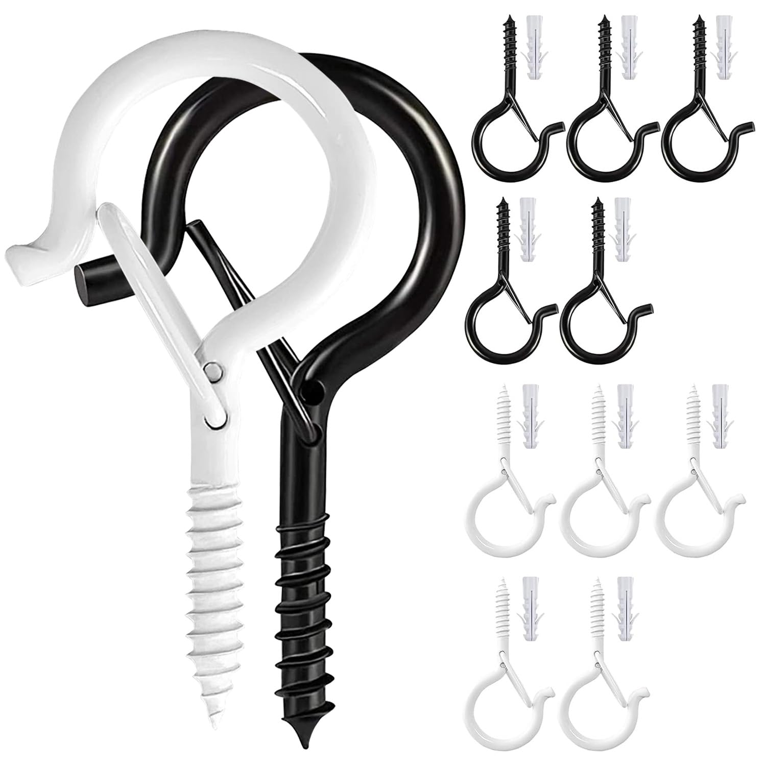 Etoolia 12 Pcs Q Hanger Hooks with Safety