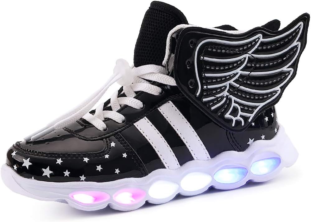 ONEKE LED Light Up Shoes Running Shoes for Kids Boys Girls 4 Colors Flashing Wings Sneakers