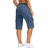 Viodia 15" Long Shorts for Women Hiking Cargo Bermuda Shorts Lightweight Knee Length Capris for Summer Travel Fishing