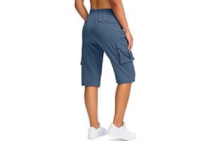 Viodia 15" Long Shorts for Women Hiking Cargo Bermuda Shorts Lightweight Knee Length Capris for Summer Travel Fishing