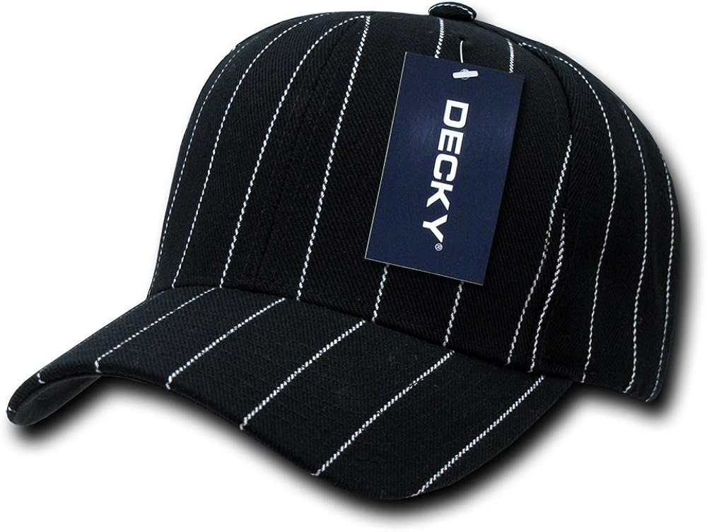 DECKY Pin Striped Adjustable Ball Cap, White: Clothing