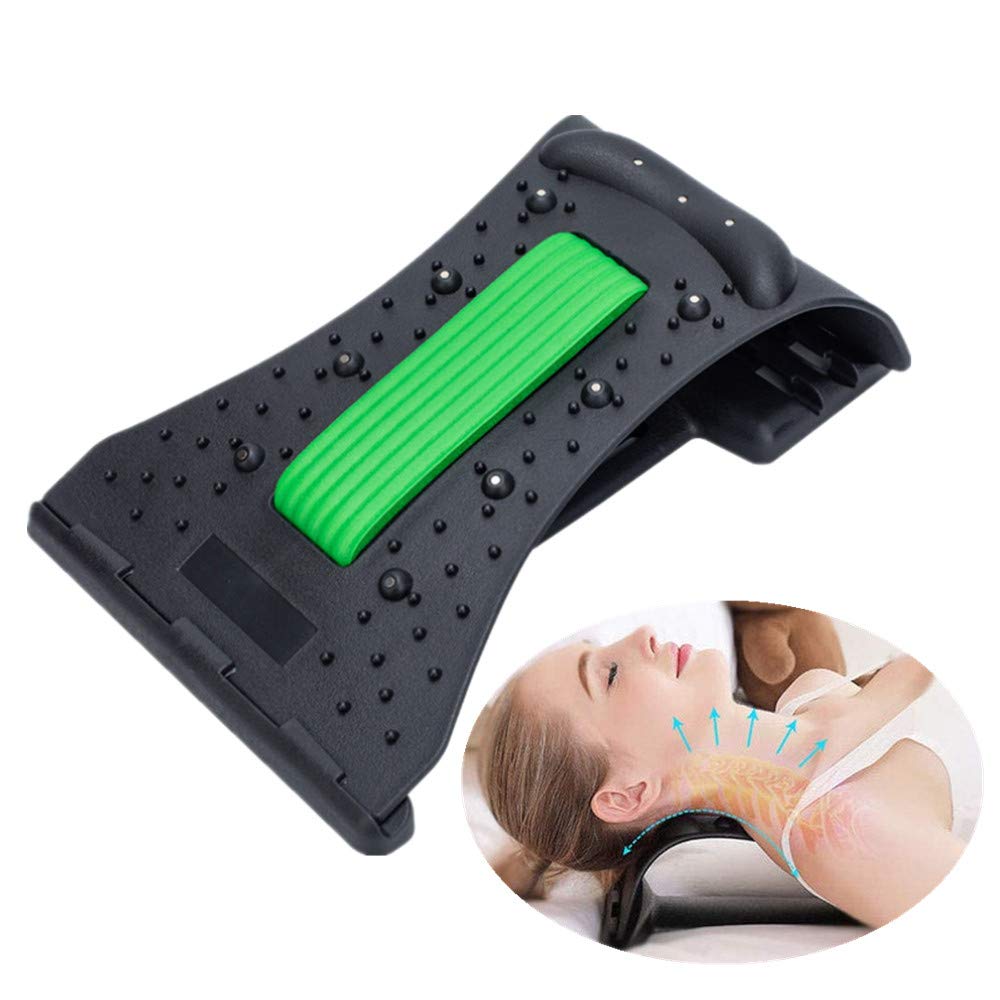 YGMXZL Neck Correction Stretcher,Cervical Neck Traction,Cervical Neck Pillow Portable Ergonomic Traction Support Pillow for Neck Pain Relief,Relieve Muscle Tension (Green)