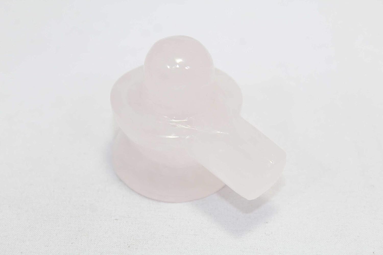 Rajasthan Gems Handmade Shivling Sphatik Statue Shiv Lingam Rose Qaurtz Hindu Religious Pooja B