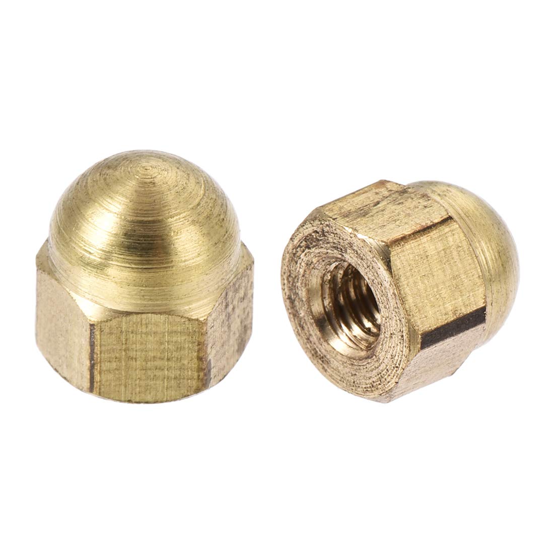 Sourcingmap Hex Cap Nuts - 20Pcs M3 Dome Nuts Brass Hexagon Decorative Cap Nut for Screws Bolts Brass Tone
