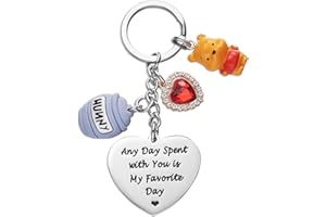 Melix Home Pooh Bear Stuff Keychains Inspirational Gifts Friendship Gift Pooh Bear Keychain