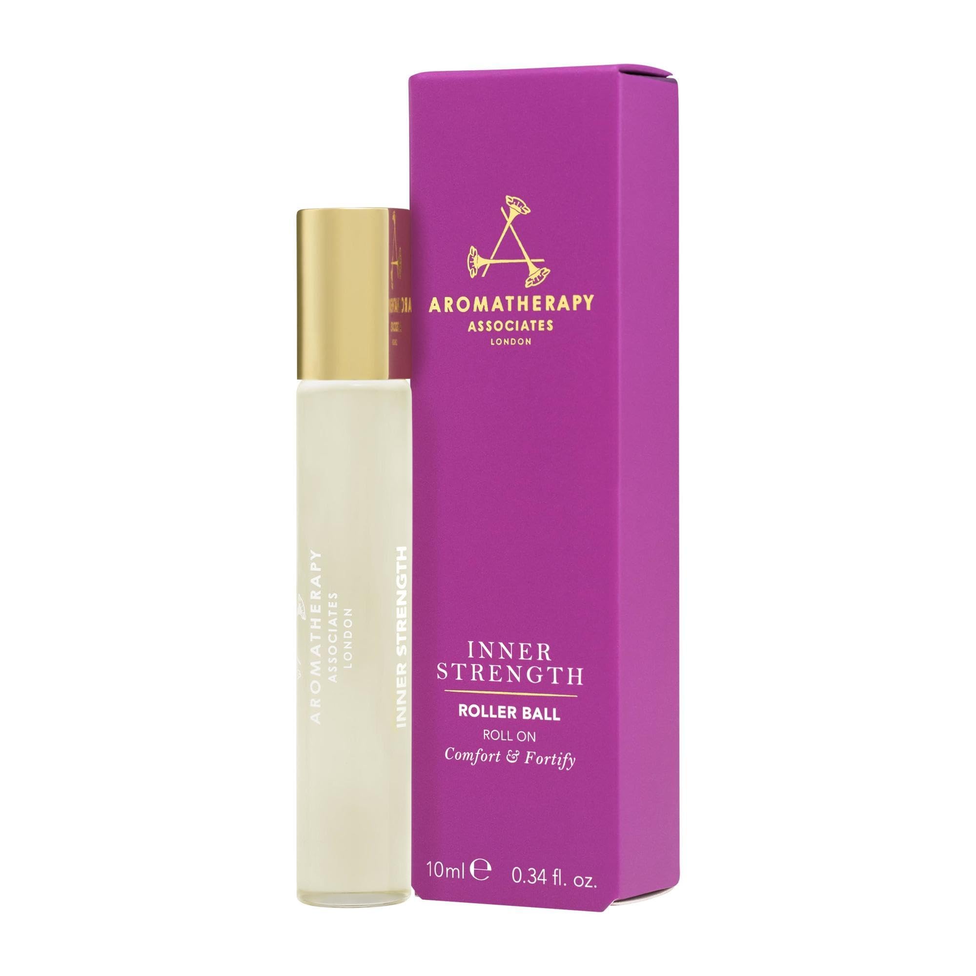 Aromatherapy Associates Inner Strength Roller Ball 10ml -100% Natural, Hand Crafted Roll On - Encourage, Comforting Clary Sage, Focusing Frankincense & Balancing Geranium, Energising