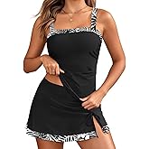 Women Tankini Swimsuits with Skirt - Two Piece Swimsuit Tummy Control Bathing Suits 2025 Swimwear