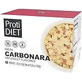ProtiDIET High Protein Pasta, Sugar Free Keto Carbonara Mix, 7ct | 15g High Protein with Fiber; Instant Carbonara Pasta with Portion-Controlled Servings