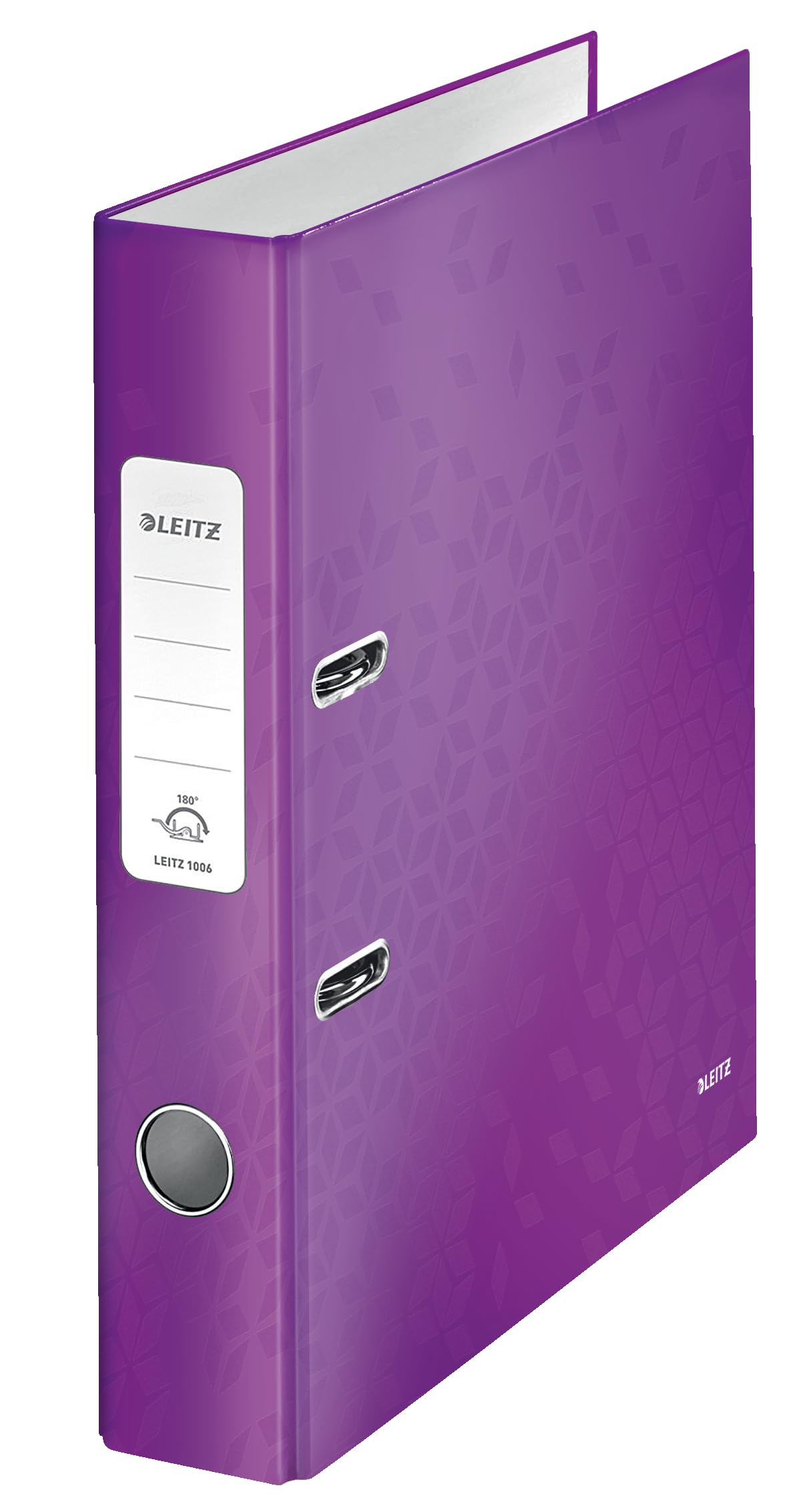 Leitz Wow 10060062 Narrow Lever Arch File with Slits A4 in Purple