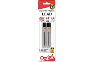 Pentel® Super Hi-Polymer® Leads, 0.2 mm, HB, 24 Leads Per Tube