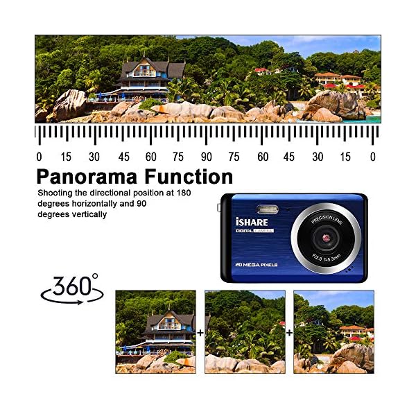 Kompakte Digitalkamera, wiederaufladbar, 20 MP, Kinderkamera mit 7,1 cm (2,8 Zoll) LCD-Display, 8-facher Digitalzoom für… – Bild 4