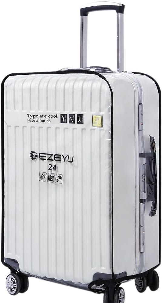 Aviation Transparent Luggage Cover Clear PVC Suitcase Protector Travel Waterproof Anti Scratch/dust Baggage Cover (20-32 inch)26"(17.3"L x 25.5"H x11.5"W)