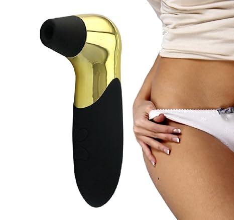 Auflegevibrator, Klitoris Stimulator Sauger mit 12 Intensitätsstufen, wasserdicht, USB Anschluss, elektrisch, gold schwarz pa