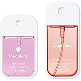 Touchland FRUITY CRUSH Body and Hand Mist Essentials (Peachy Lychee Body & Hair Fragrance Mist, 2 FL. OZ. + Berry Bliss Hydrating Hand Sanitizer Spray 1FL.OZ.), Travel Size Set
