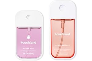 Touchland FRUITY CRUSH Body and Hand Mist Essentials (Peachy Lychee Body & Hair Fragrance Mist, 2 FL. OZ. + Berry Bliss Hydra