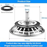 tifanso 78mm Kitchen Sink Strainer Plug Stainless Steel 2 Pack UK Sinks view 2