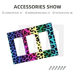 Rainbow Colorful Leopard 3 Gang Triple Rocker/Decor