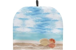 Tutolipy Tea Pot Cosy Insulating Large Tea Pot Cosies for Teapots Kitchen Accessory Home Table Decorative Breakfast Warmer Teapot Cozies Dust Proof Teapot Warmer, Coastal Shell