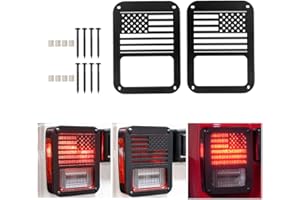 Apeixoto Jeep Light Covers US Flag Light Guards Protectors Compatible with 2007-2018 Jeep Wrangler JK Unlimited Jeep Lights Cover Accessories