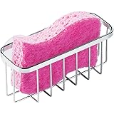 iDesign Gia Stainless Steel Kitchen Sink Suction Organizer Basket - 5.75" x 2.5" x 2.25", Polished