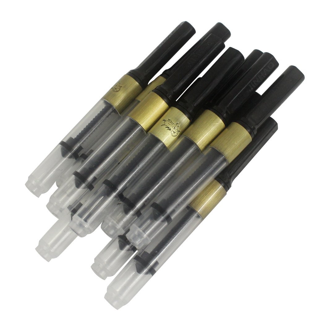 10 PCS Jinhao Fountain Pen Deluxe Ink Converter, Screw-in Style, Bronze